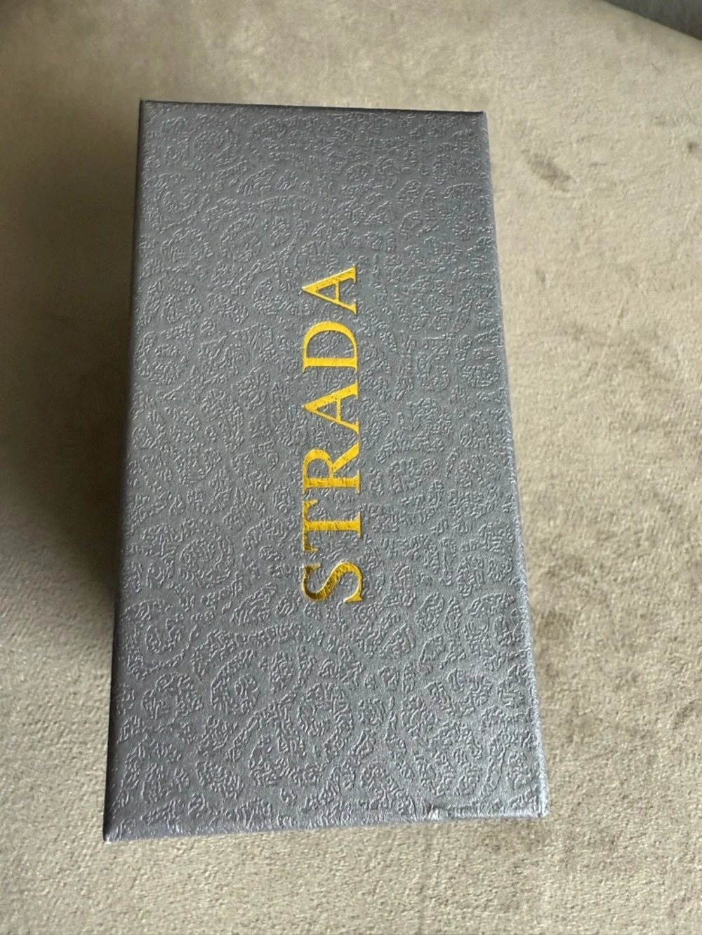 Strada Silver and Black Rectangular Cuff Watch